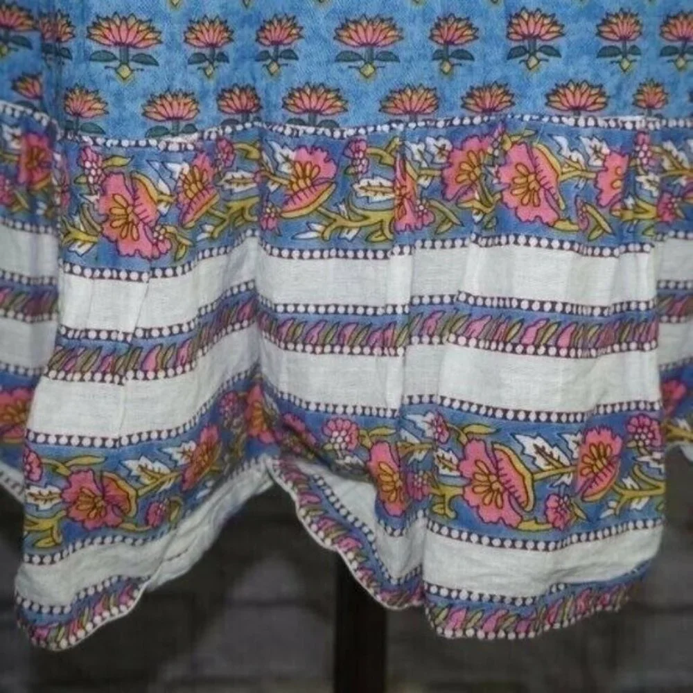 Revolve Cleobella Blue Lotus Floral India Cotton Midi Dress Small $208 - Picture 5 of 10